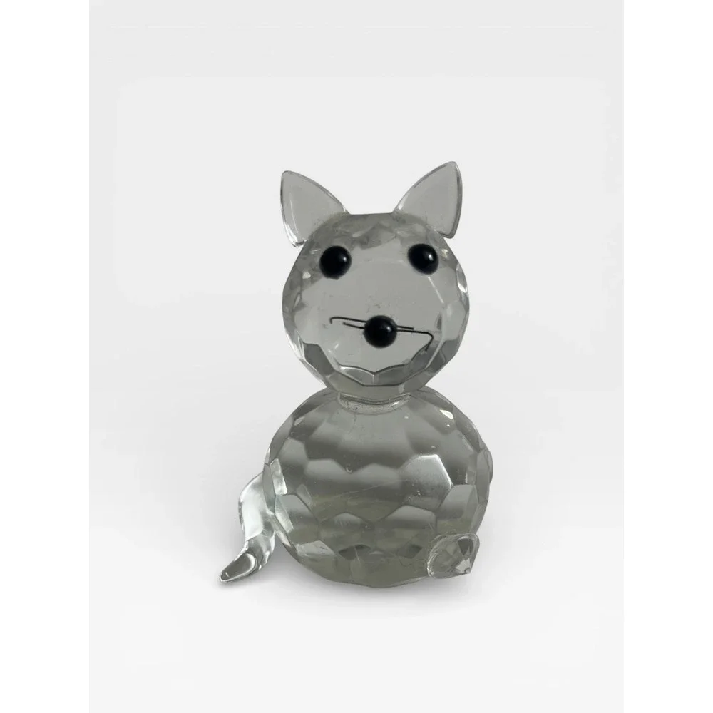Faceted Crystal Glass Cat Figurine Collectible Prism Decor‎ 2